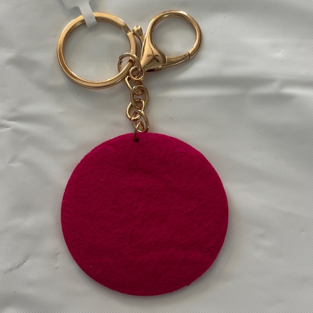 Sparkling Pink & Black Baseball Keychain/Bag Charm - Picture 2 of 3